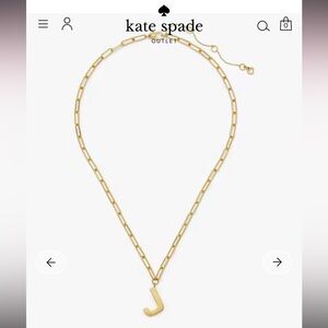 kate spade Gold-tone 'J' Initial Pendant Necklace